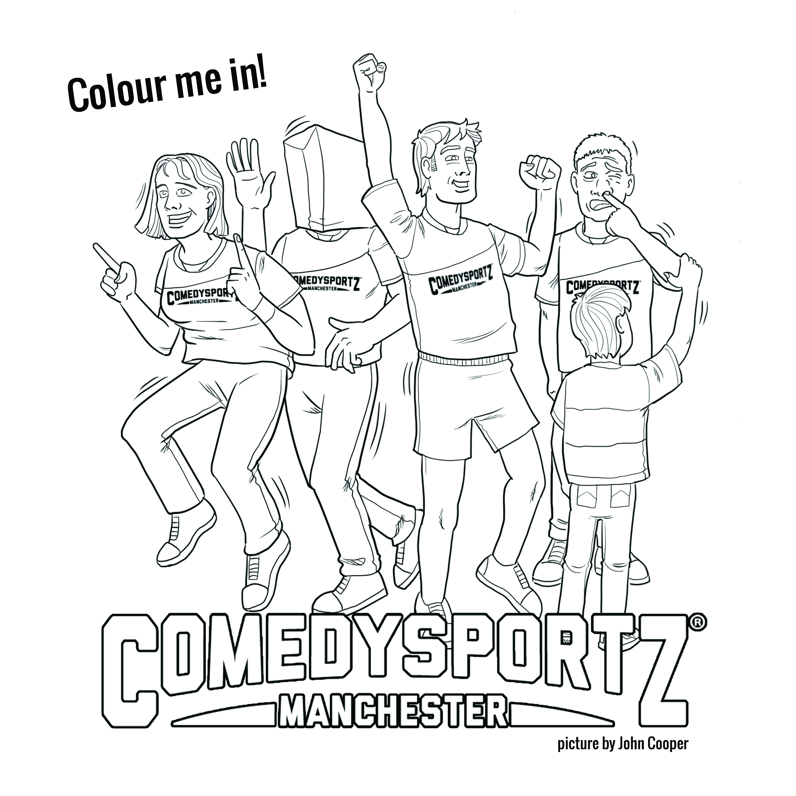A comedysportz colouring page