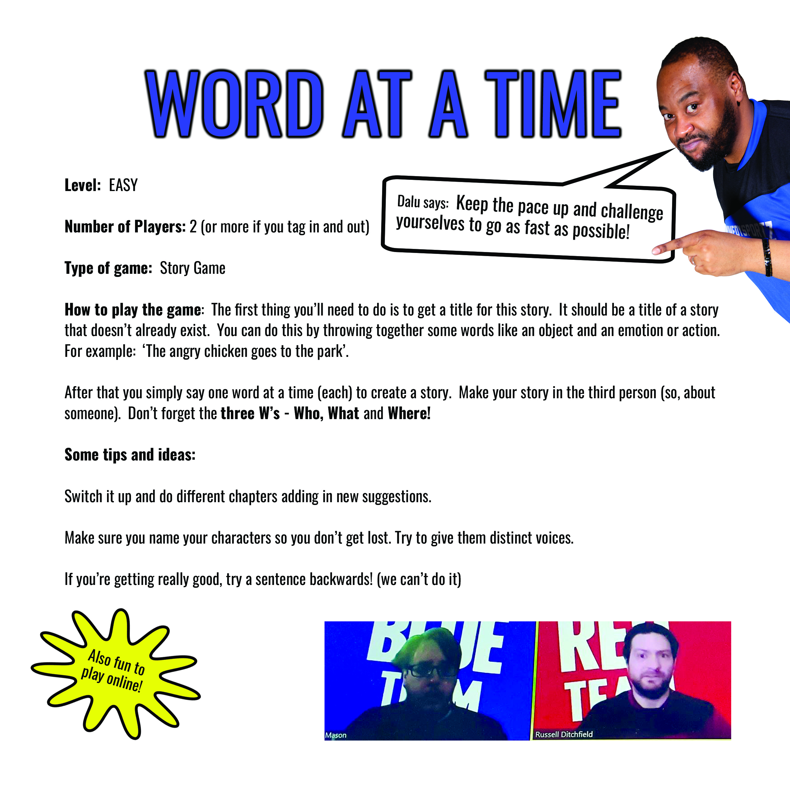 A fun improv game to play at home with kids