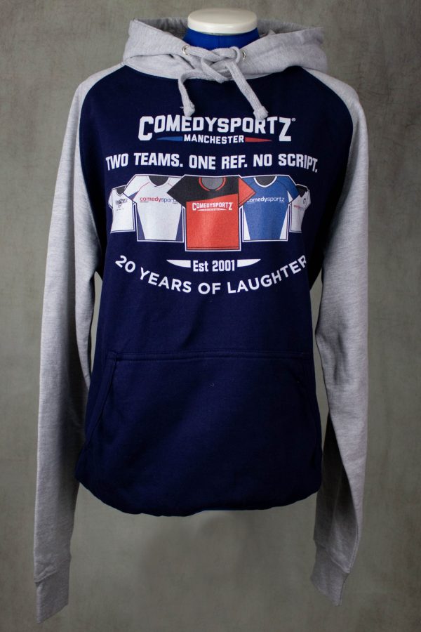 CSz Manchester 20th Hoodie Navy Grey Two Tone MEDIUM